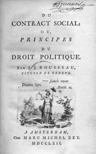 Du Contrat Social, Rousseau 