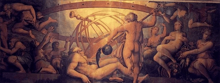 La mutilation d'Ouranos par Cronos par Vasari Giorgio (1511-1574)