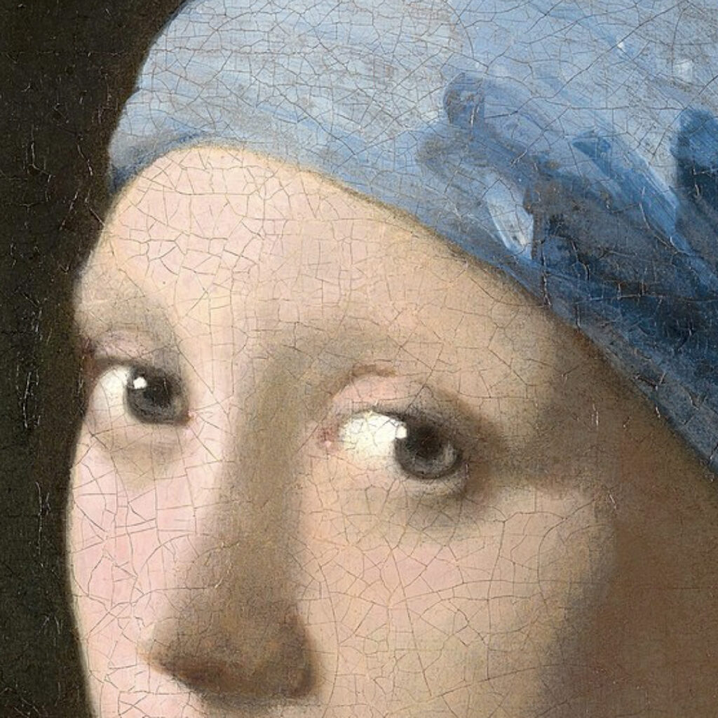 Le regard de La Jeune fille à la perle Vermeer (détail)