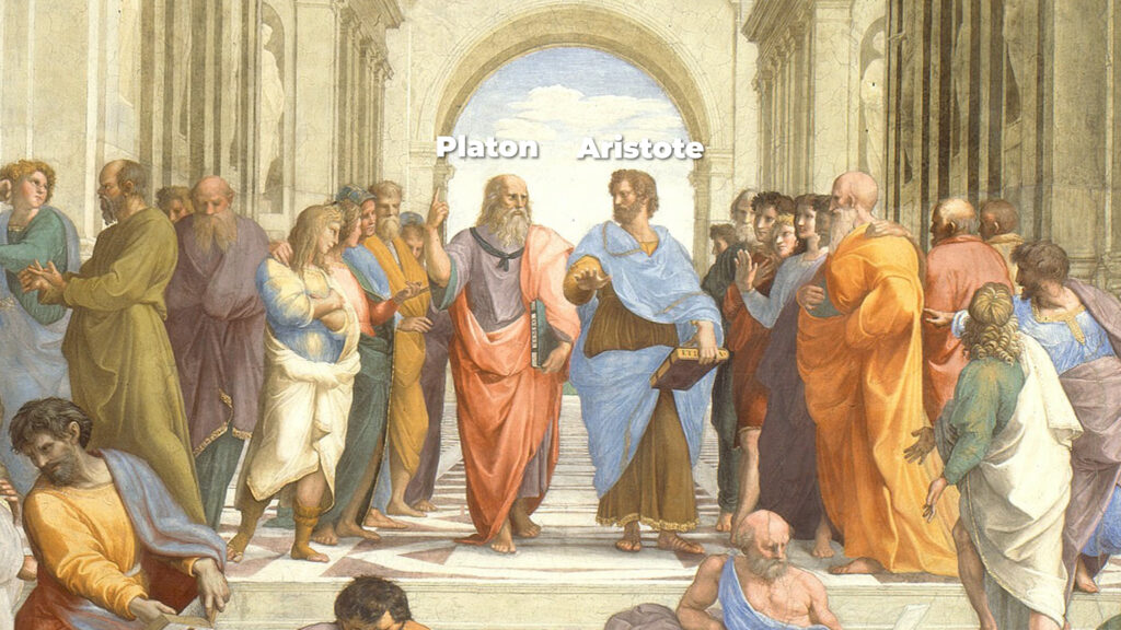 Platon et Aristote dans L'École d'Athènes de Raphaël 