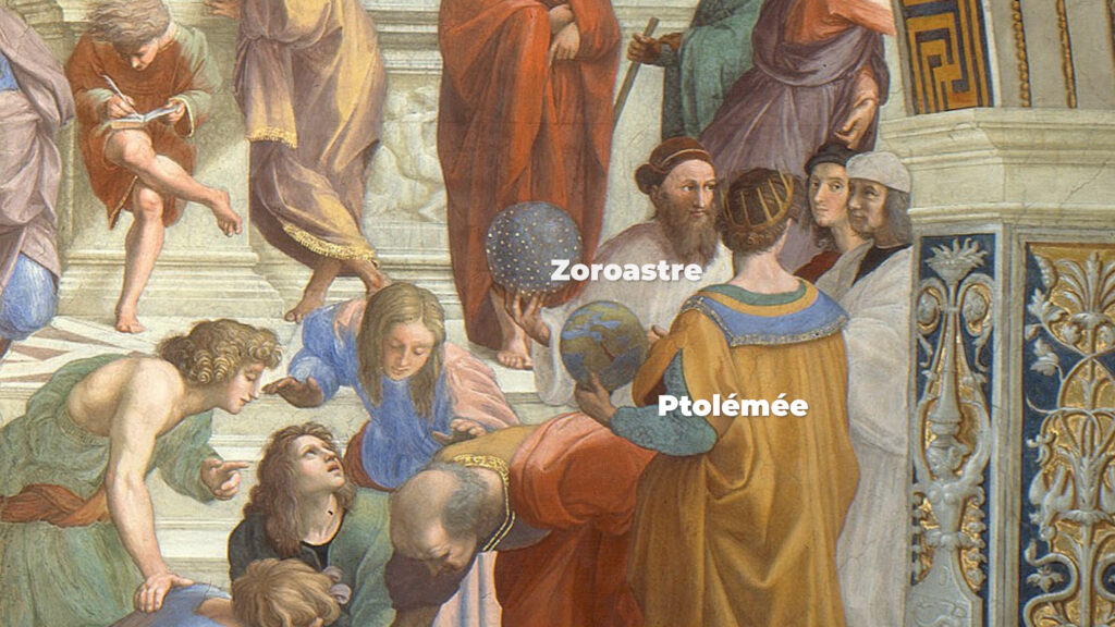 Zoroastre et Ptolémée dans L'École d'Athènes de Raphaël 
