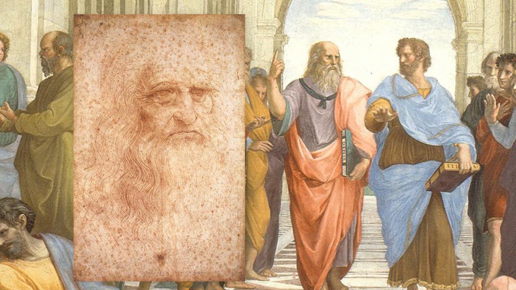 Léonard de Vinci dans L'École d'Athènes de Raphaël 